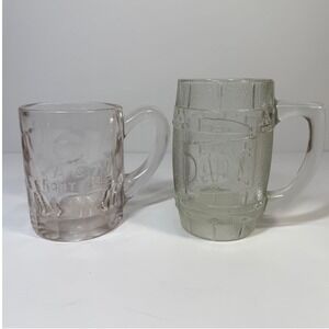 A&W Dad's Root Beer Mugs Clear Vintage Americana Nostalgic